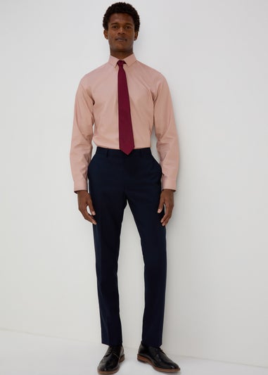 Taylor & Wright Pink Slim Fit Twill Shirt