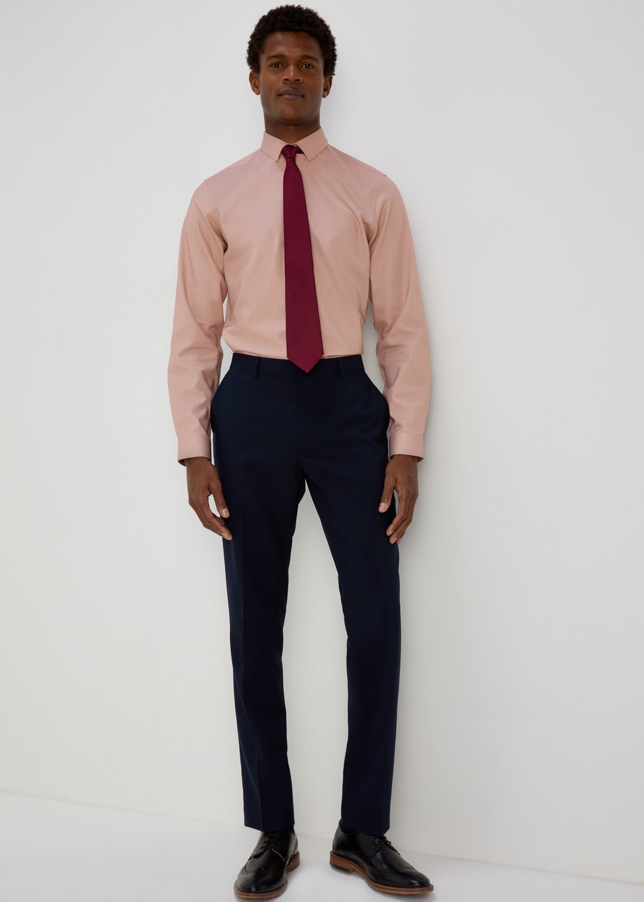 Taylor & Wright Pink Slim Fit Twill Shirt