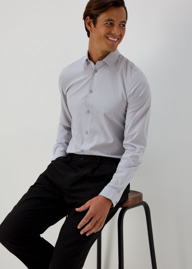 Taylor & Wright Grey Slim Fit 4 Way
Stretch Shirt