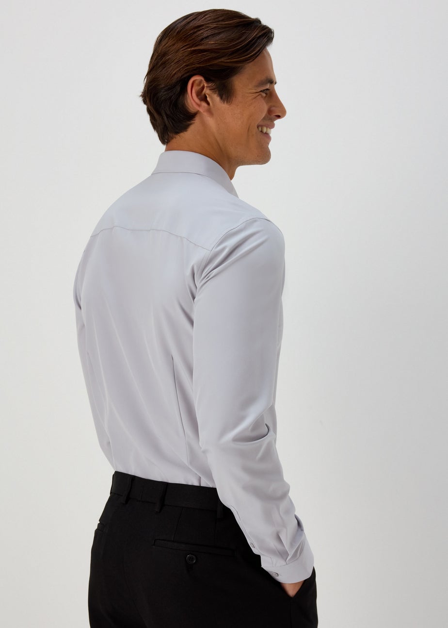 Taylor & Wright Grey Slim Fit 4 Way 
Stretch Shirt