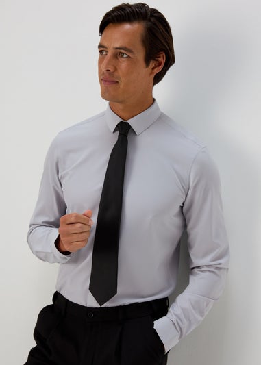 Taylor & Wright Grey Slim Fit 4 Way
Stretch Shirt