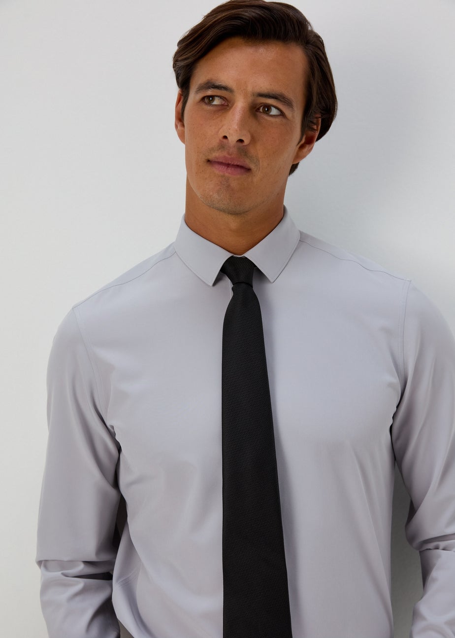 Taylor & Wright Grey Slim Fit 4 Way 
Stretch Shirt