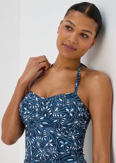 Navy Paisley Tankini Top
