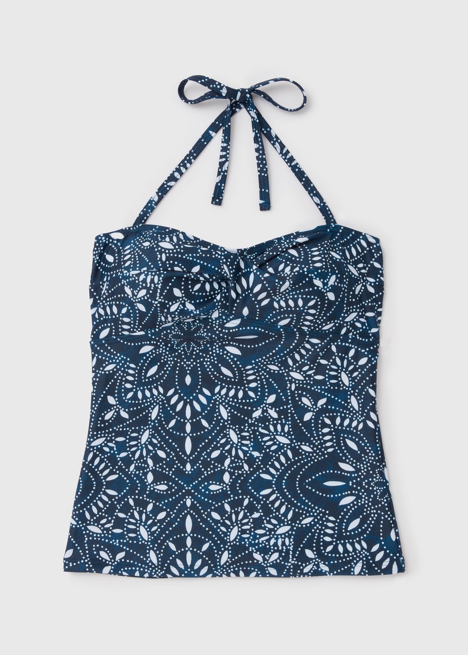 Navy Paisley Tankini Top