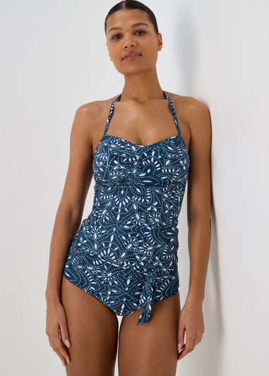 Navy Paisley Tankini Top