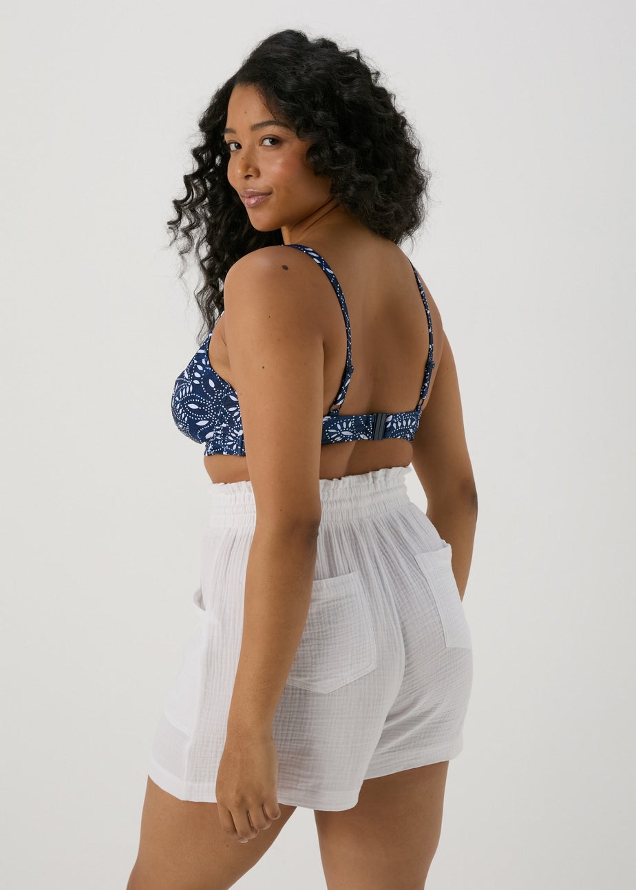 Navy Paisley Bikini Top