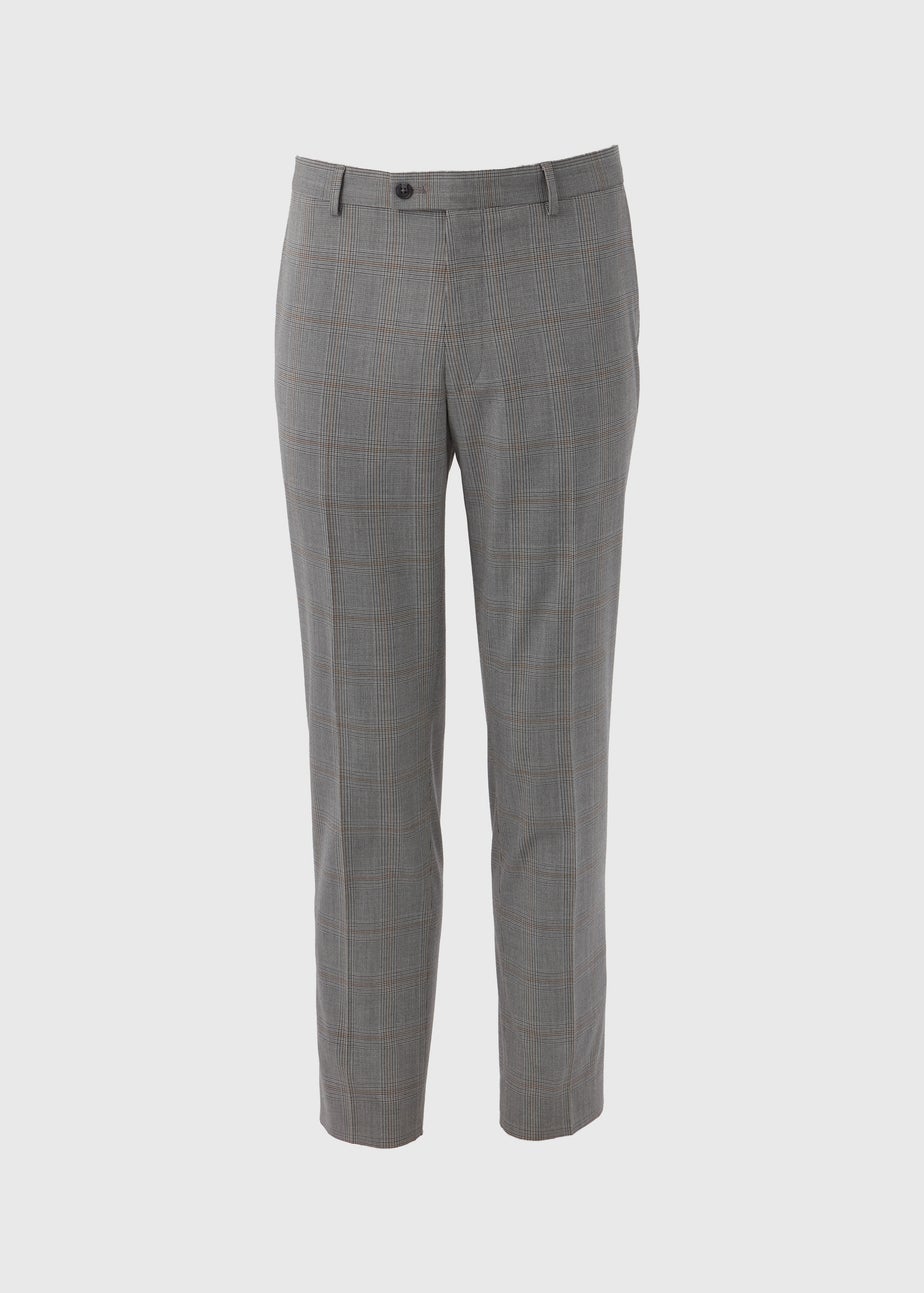 Taylor & Wright Grey Nelson Checked Tailored Fit Trousers