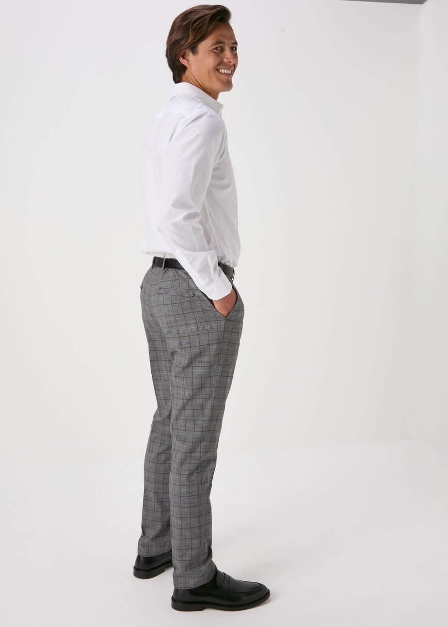 Taylor & Wright Grey Nelson Checked Tailored Fit Trousers