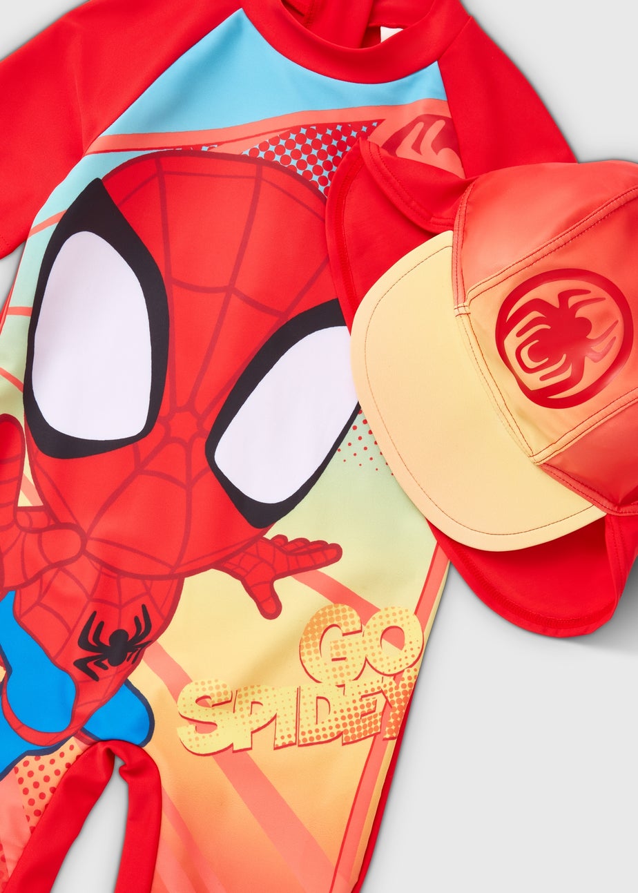 Marvel Boys Red Spidey & Friends Surf Suit (3 mths-5 yrs)