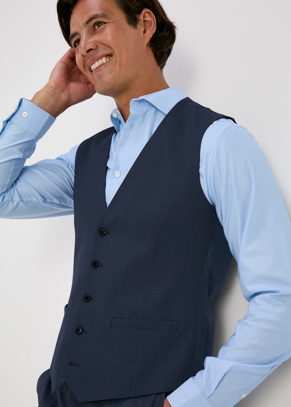Taylor & Wright Lennon Blue Slim Fit Waistcoat