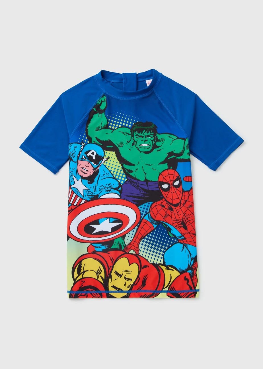 Marvel Boys Blue Rash Vest Shorts (2-11yrs)