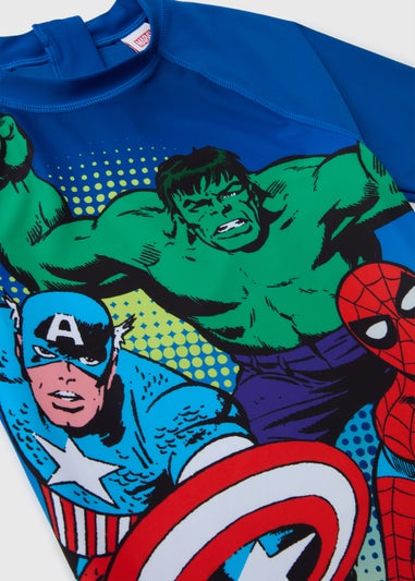 Marvel Boys Blue Rash Vest Shorts (2-11yrs)