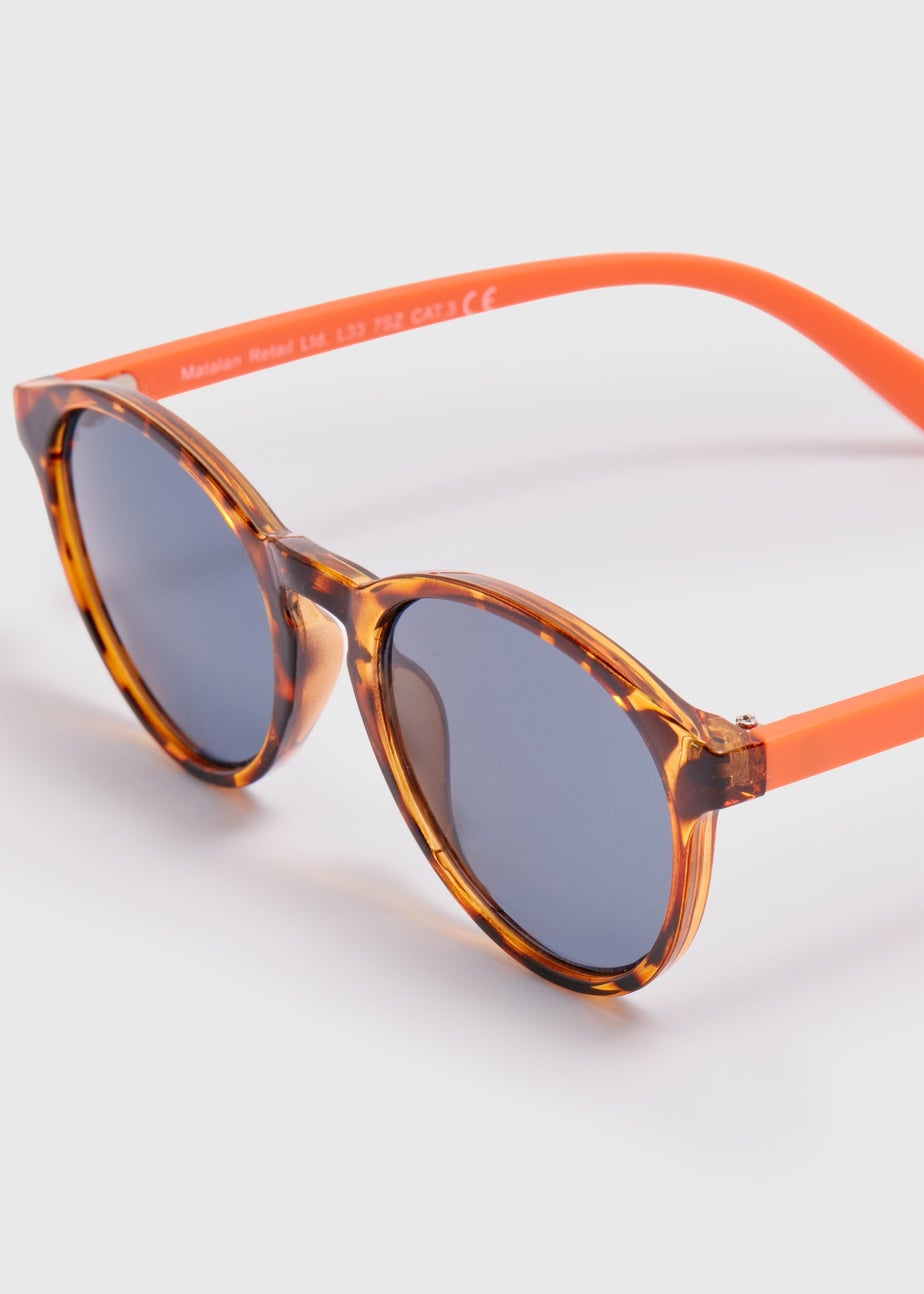 Kids Orange Tortoise Round Glasses (3+yrs)