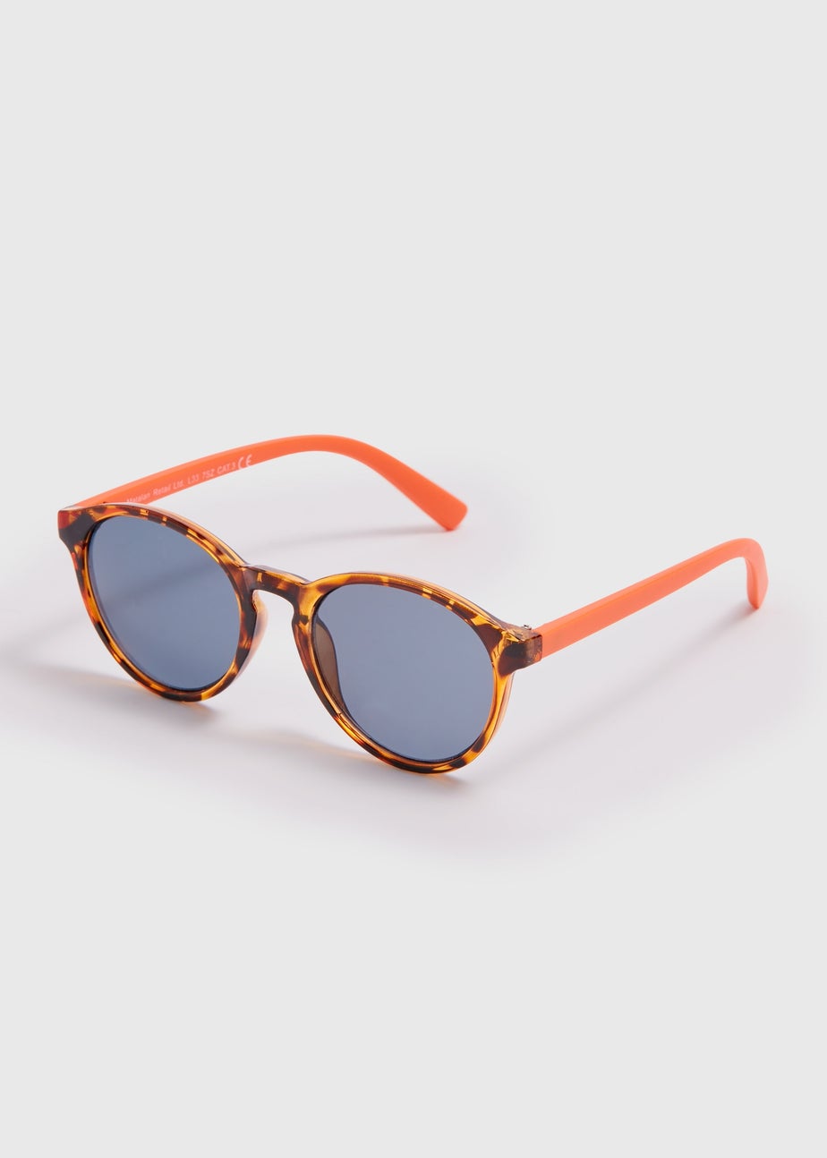 Kids Orange Tortoise Round Glasses (3+yrs)