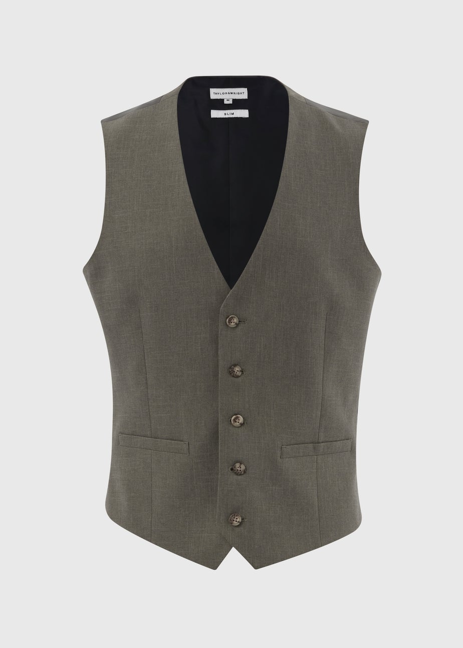 Taylor & Wright Elton Green Slim Fit Waistcoat