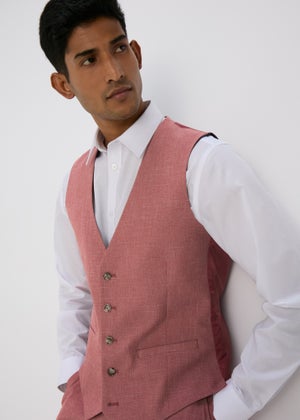 Taylor & Wright Parton Pink Slim Fit Waistcoat