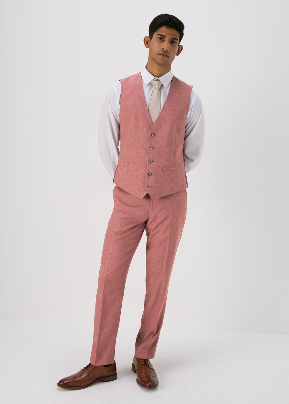 Taylor & Wright Parton Pink Slim Fit Waistcoat