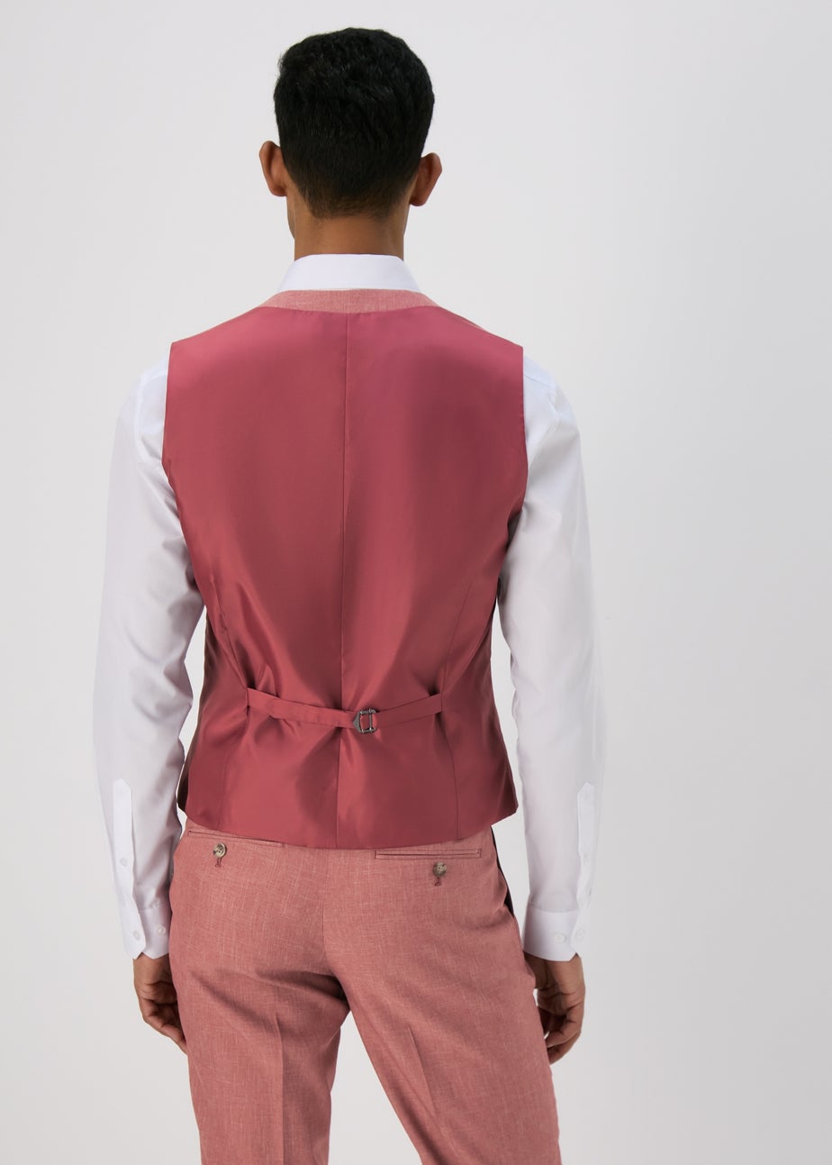 Taylor & Wright Parton Pink Slim Fit Waistcoat