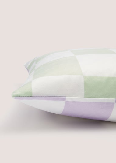 Purple And Green Check Cushion Cover (43cm x 43cm)