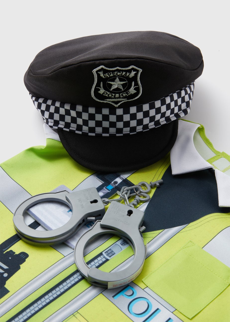 Kids Black & Green Police Officer Fancy Dress Costume (3-9yrs)