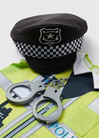 Kids Black & Green Police Officer Fancy Dress Costume (3-9yrs)