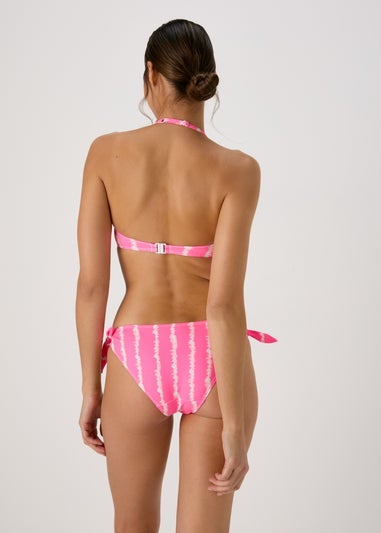 Pink Tie Dye Bikini Twist Top