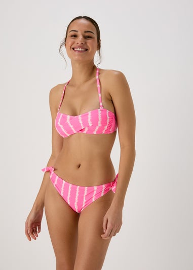 Pink Tie Dye Bikini Twist Top