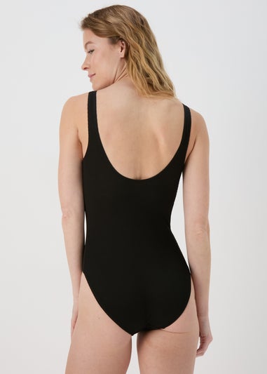 Black Textured Swimsuit