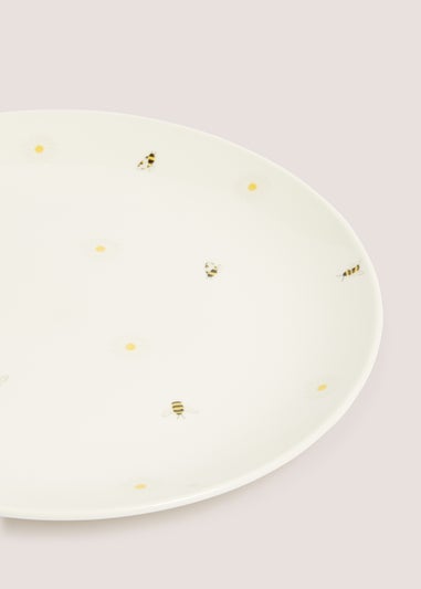 White Daisy Bee Dinner Plate (24cm)