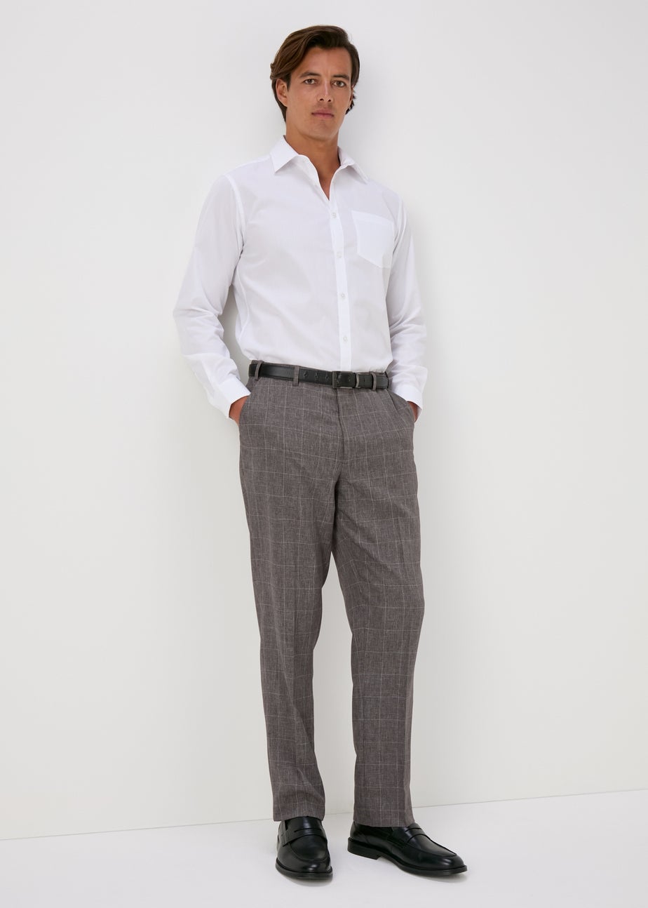 Taylor & Wright Grey Window Pane Flexiwaist Trousers
