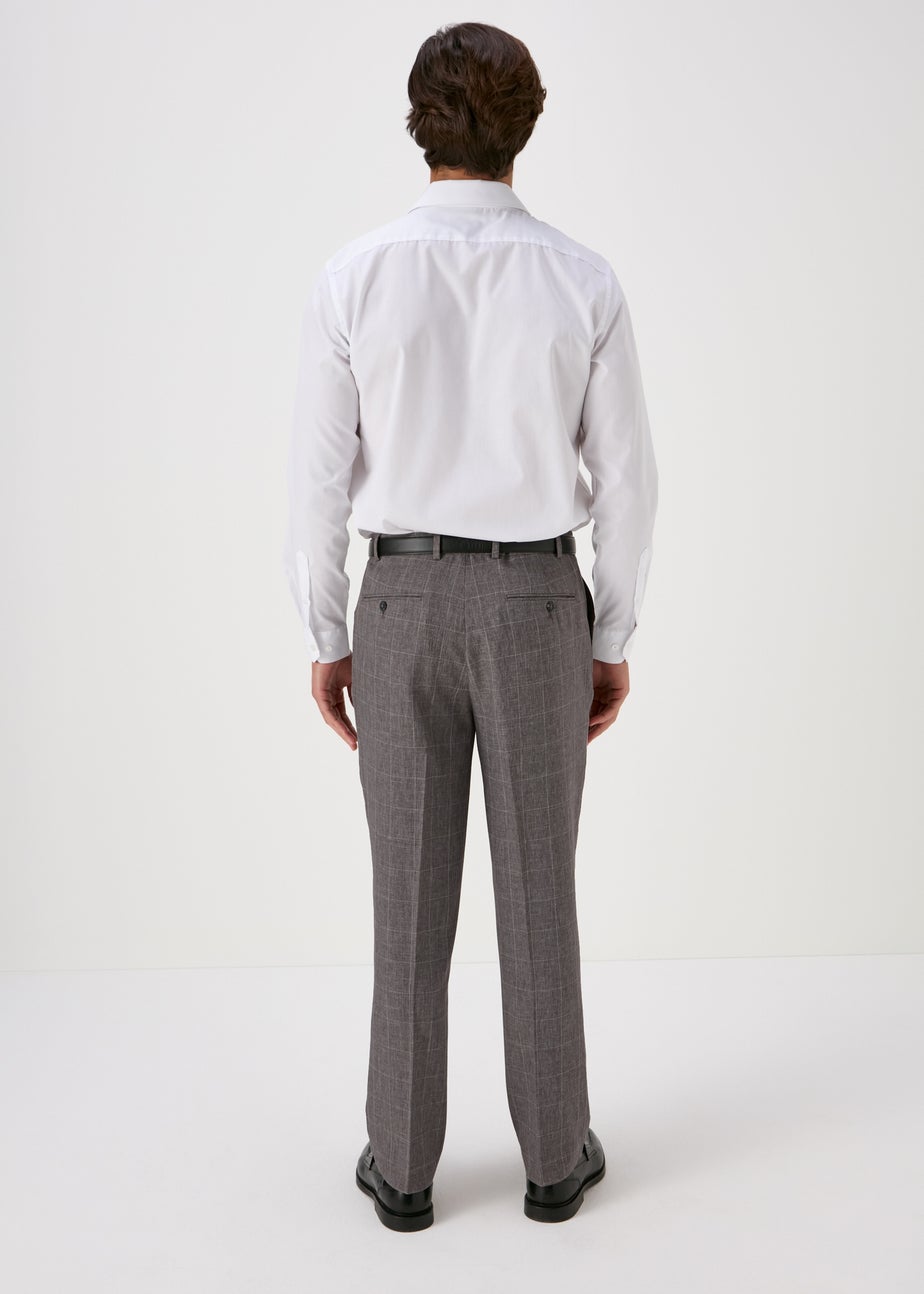 Taylor & Wright Grey Window Pane Flexiwaist Trousers