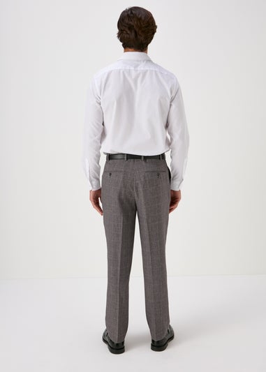 Taylor & Wright Grey Window Pane Flexiwaist Trousers