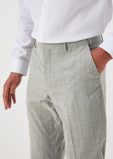 Taylor & Wright Grey Flexi Waist Check Design Trousers