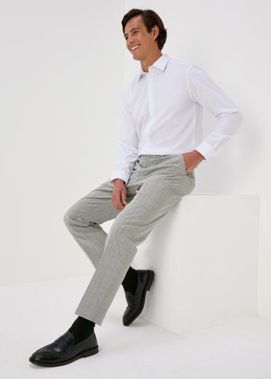 Taylor & Wright Grey Flexi Waist Check Design Trousers