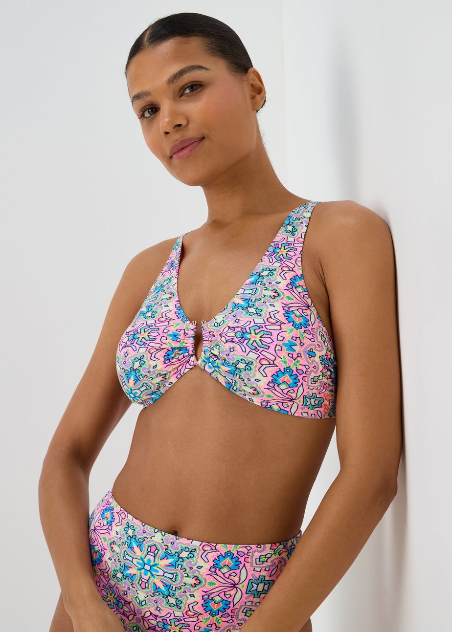 Pink Mosaic High Apex Top