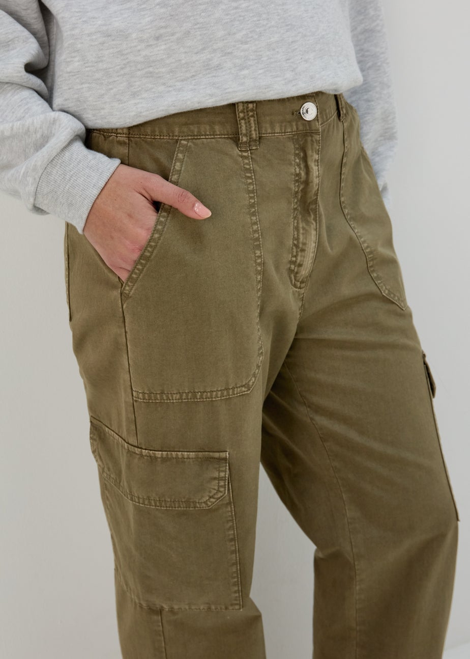 Papaya Petite Khaki Straight Leg Cargo Pants