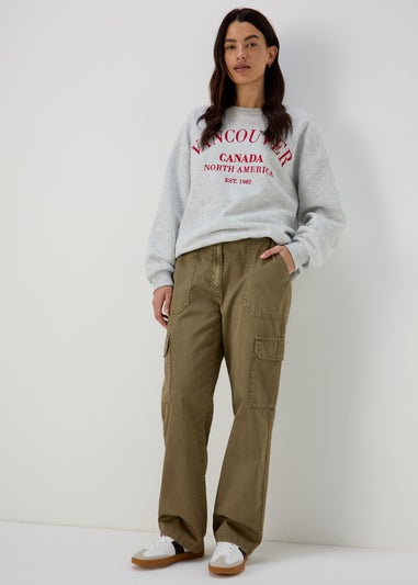 Papaya Petite Khaki Straight Leg Cargo Pants