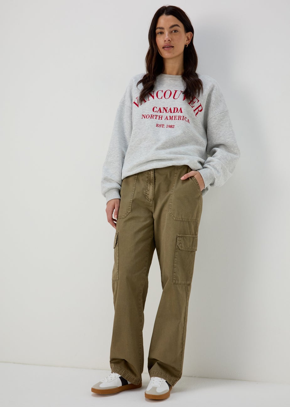 Papaya Petite Khaki Straight Leg Cargo Pants