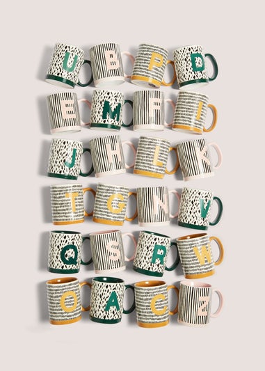 Multicoloured Letter Mugs (8cm x 9.5cm)