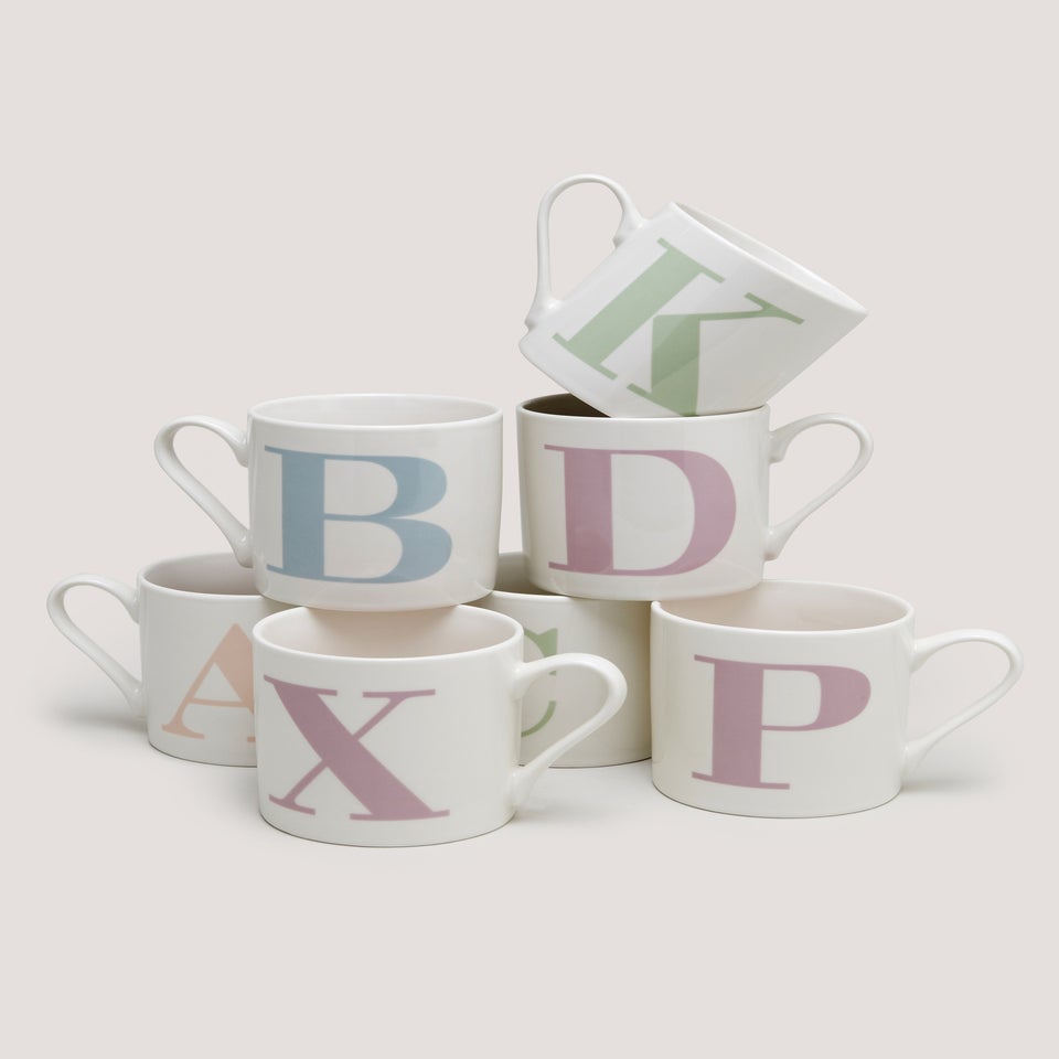 White Letter Mug