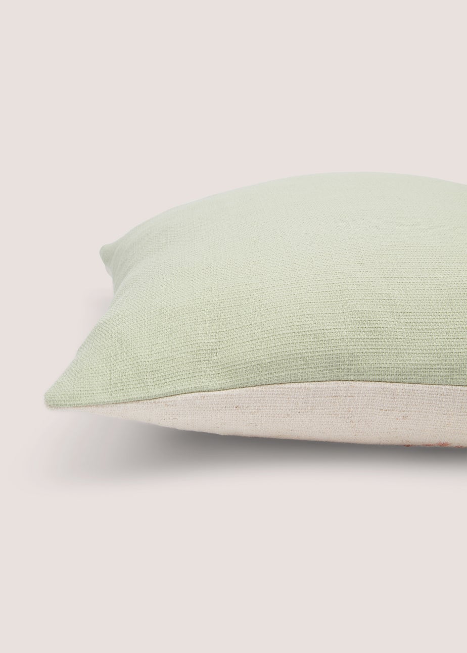 Green Embroidered Flower Cushion (43cm x 43cm)