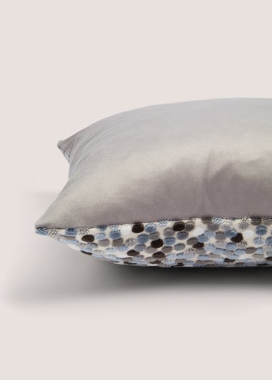 Grey Velvet Polka Dot Cushion (43cm x 43cm)