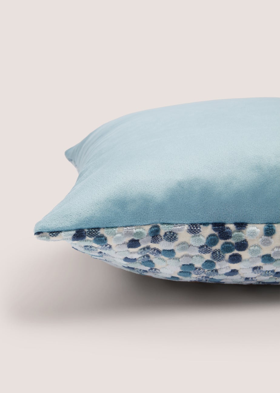 Teal Velvet Polka Dot Cushion