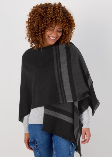 Black Stripe Fashion Shawl