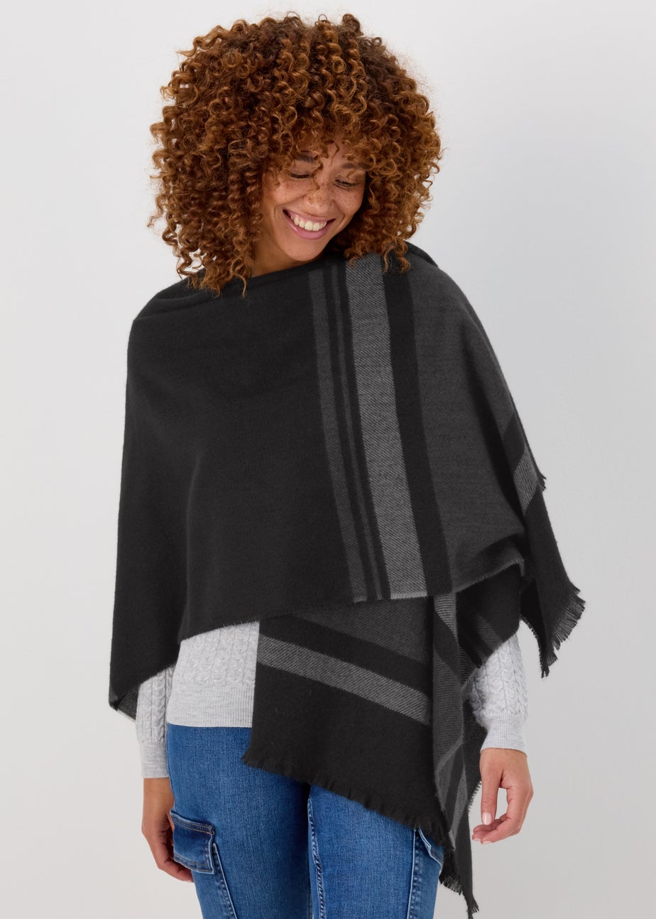 Black Stripe Fashion Shawl
