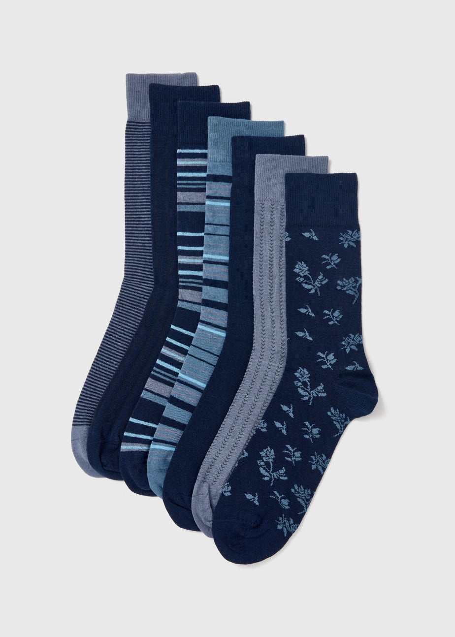7 Pack Blue Socks