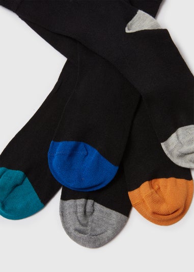 5 Pack Black Heel & Toe Socks