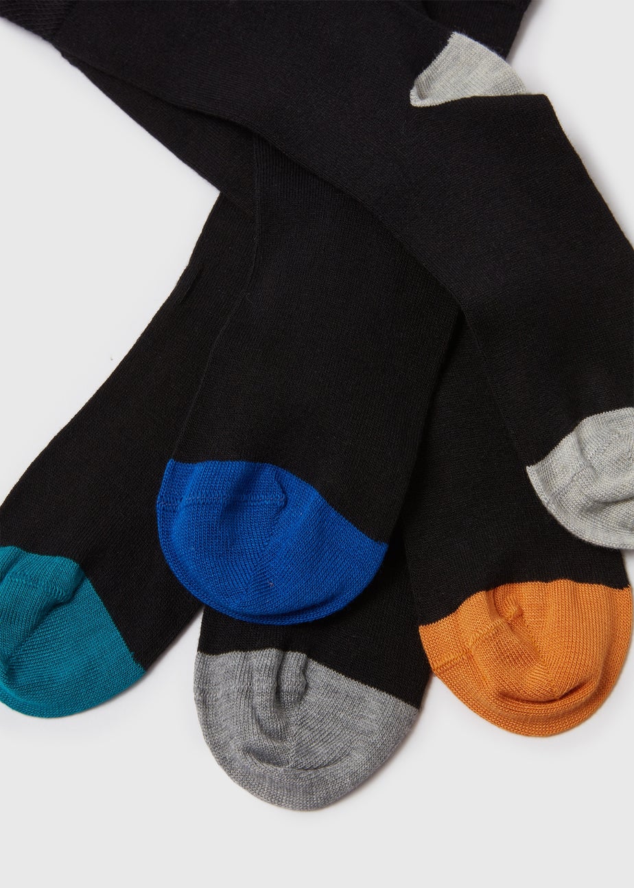 5 Pack Black Heel & Toe Socks