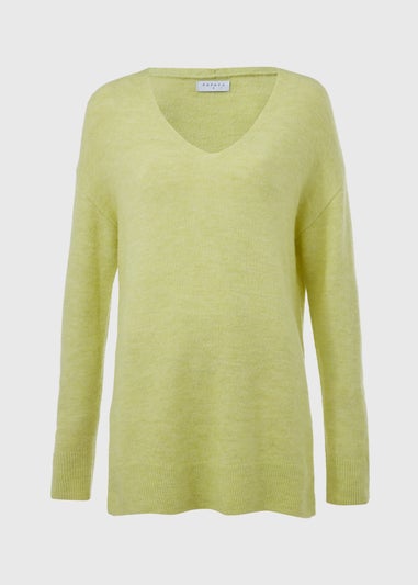 Papaya Petite Lime Spandex V Neck Cardigan