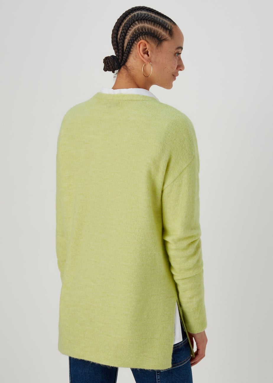Papaya Petite Lime Spandex V Neck Cardigan